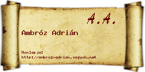 Ambróz Adrián névjegykártya